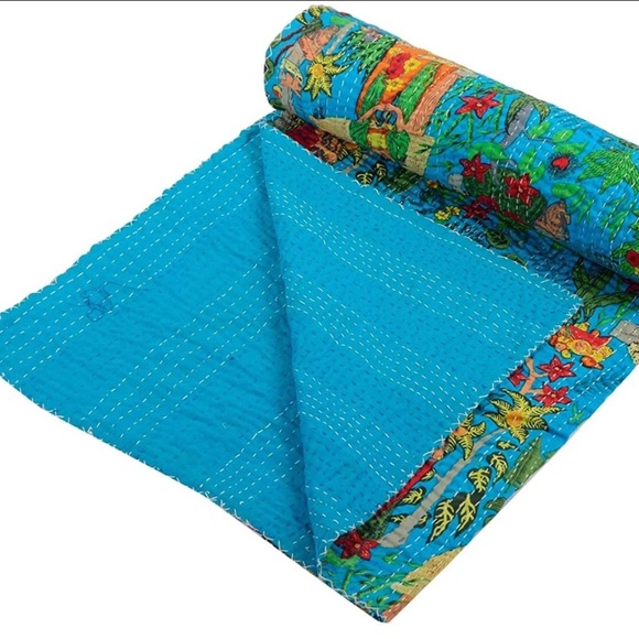 Freida Khalo handmade quilt hand quilted blanket 60” by 90” new